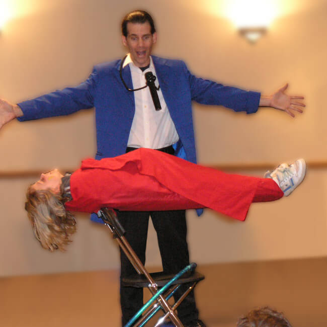 Chicago birthday party magician levitates the guest of honor in mid air!