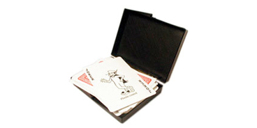 Magic trick card case with custom imprint giveaway item!